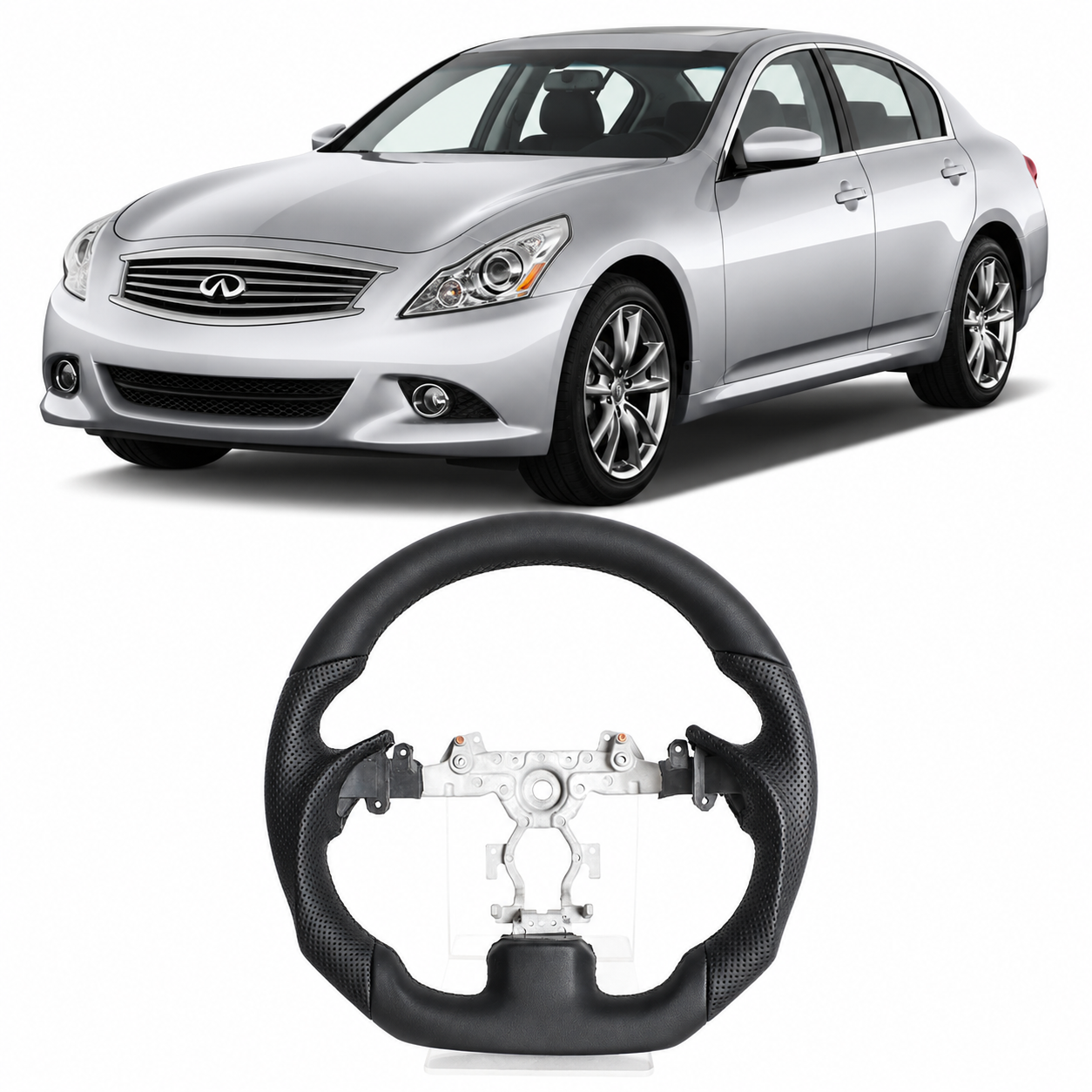 Full Leather Steering Wheel for Infiniti G37 / G35 / G25 / EX37