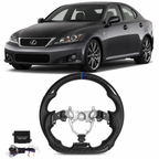 Real Carbon Fiber Steering Wheel for Lexus IS250 IS300 IS350 IS-F 2006–2012 with Red/Blue Center Line