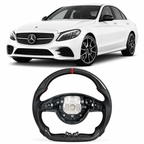 Real Carbon Fiber Steering Wheel for Mercedes-Benz W205 W213 W246 C292 C-Class (Non-Heated & Non-Vibration)