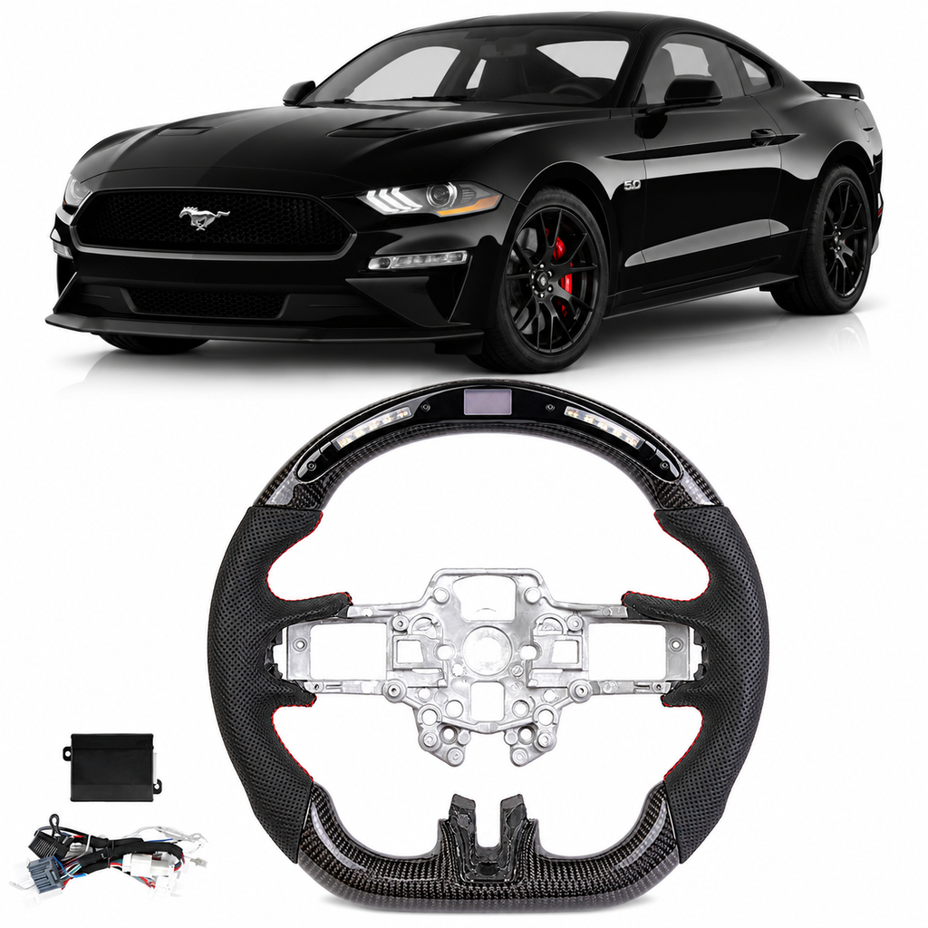 Carbon Fiber LED Steering Wheel for Ford Mustang 2015-2023