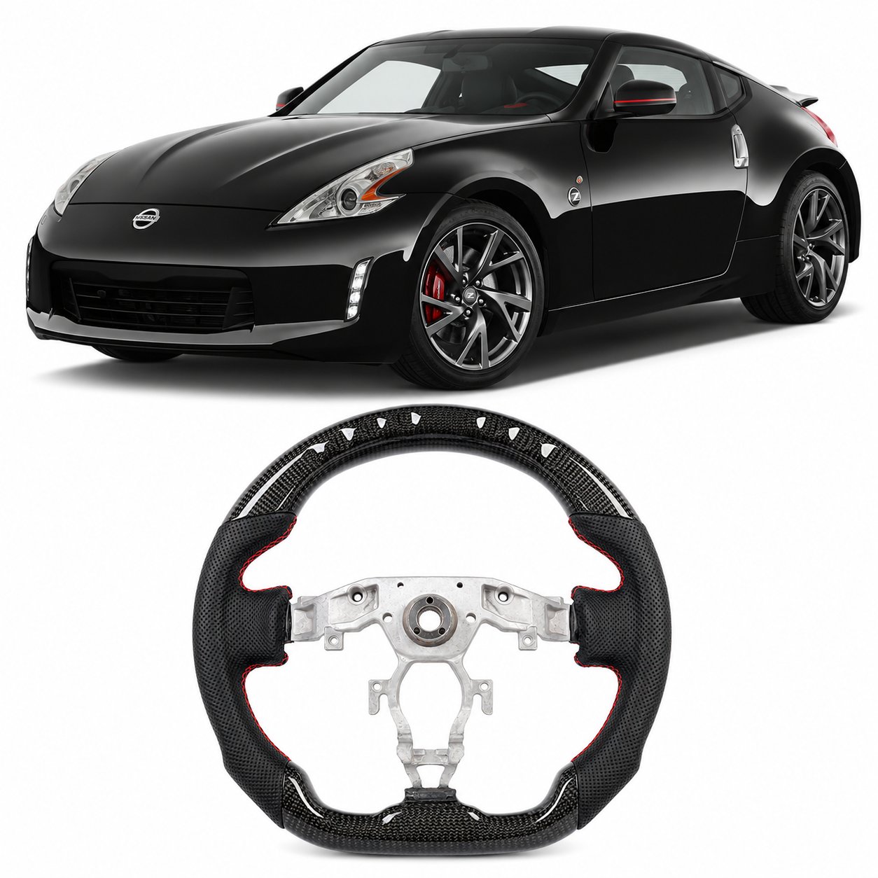 LED Carbon Fiber Steering Wheel for Nissan 370Z Z34 2009-2020