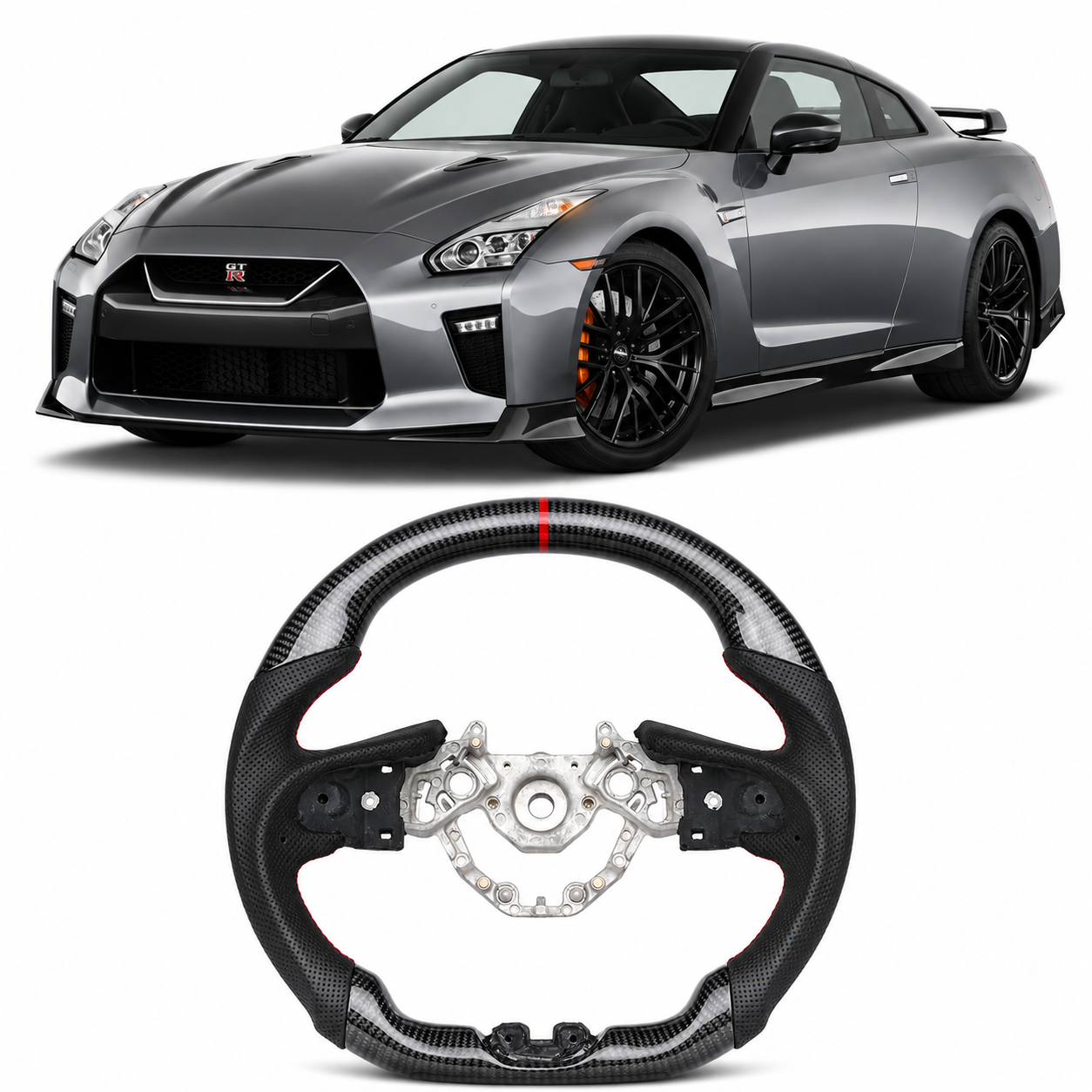 LED Carbon Fiber Steering Wheel for Nissan GT-R R35 2017-2024