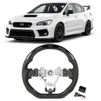 LED Real Carbon Fiber Steering Wheel for Subaru WRX STI S209 2015-2021