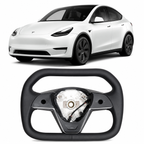 Cybertruck Style Heated Full Leather Steering Wheel for Tesla Model 3 & Model Y
