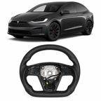 Heated Leather Yoke Steering Wheel for Tesla Model S / Model X 2021-2025