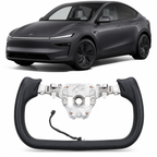 Heated Black Leather Yoke Steering Wheel for Tesla Model Y 2025+ Juniper