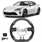 Real Carbon Fiber Steering Wheel for Toyota 86, Subaru BRZ ZC6 & Scion FR-S 2012–2016 Full Leather (Non-Heated)