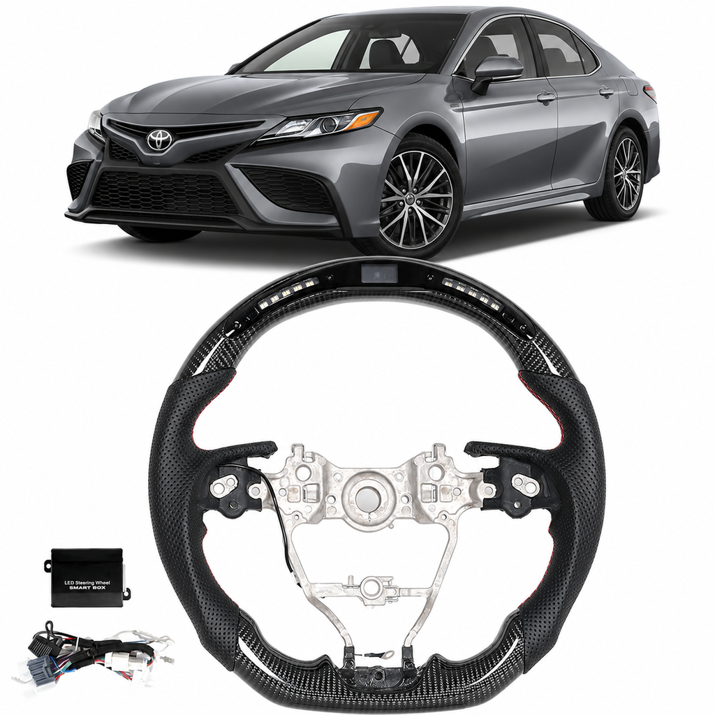Carbon Fiber LED Steering Wheel for Toyota Camry, RAV4, Avalon & Corolla 2018-2024