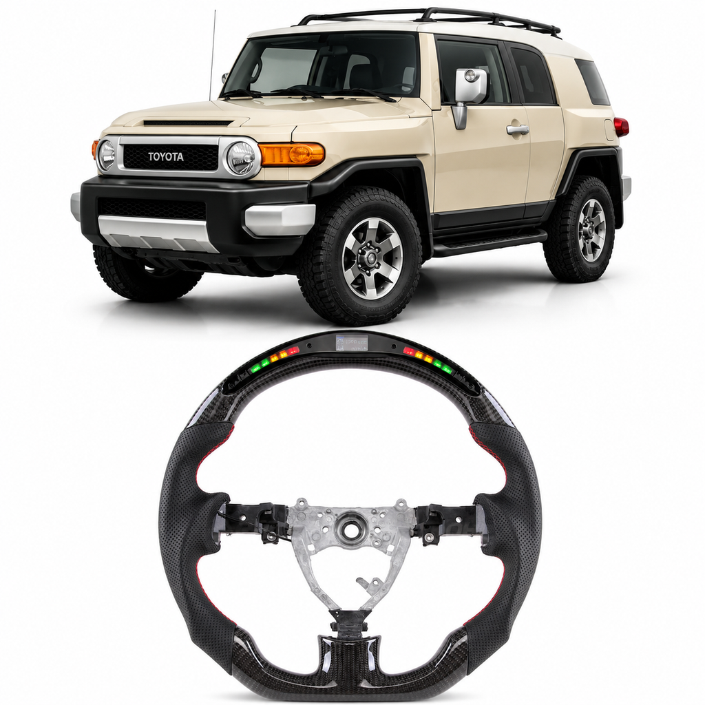 LED RPM Real Carbon Fiber Steering Wheel for Toyota FJ Cruiser