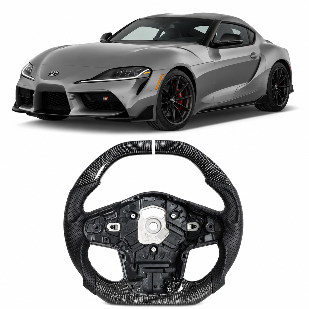 Flat Top & Bottom Carbon Fiber Steering Wheel for Toyota Supra GR A90 (2020-2025)