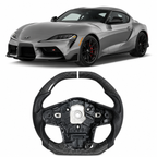 Flat Top & Bottom Carbon Fiber Steering Wheel for Toyota Supra GR A90 (2020-2025)