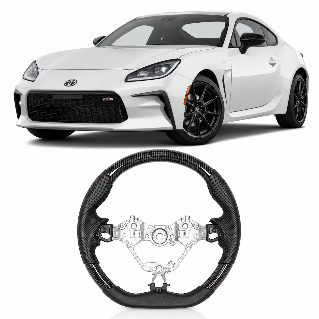 Hydro-Dip Carbon Steering Wheel for Toyota 86/GR86/BRZ 2017-2025