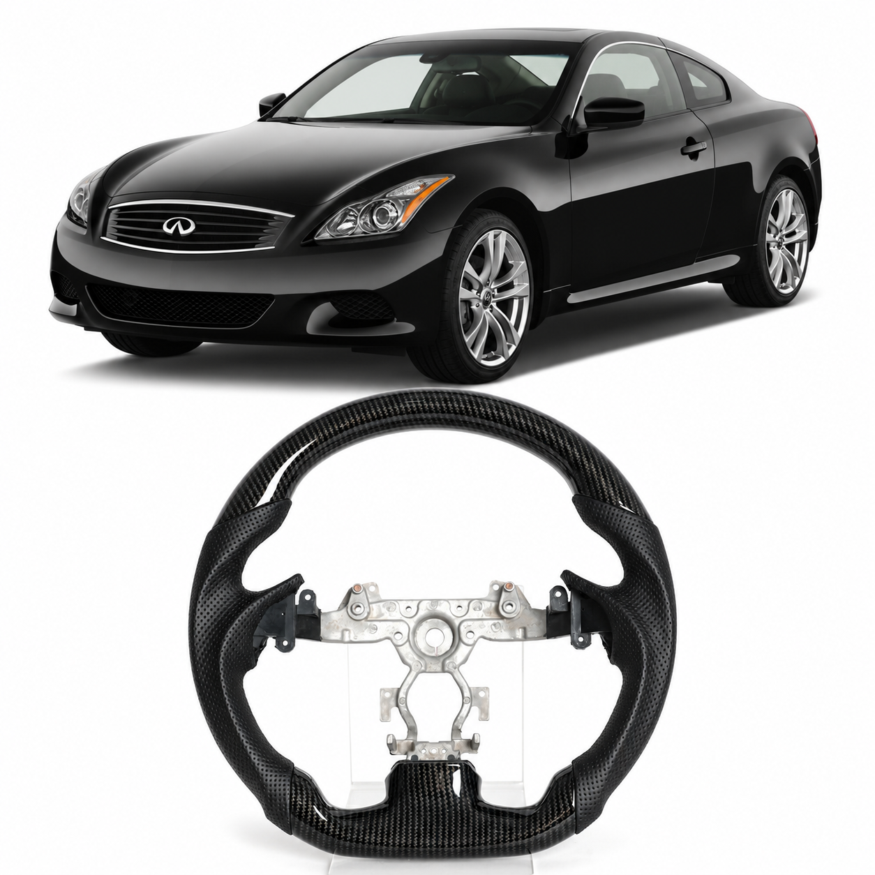 Hydro-Dip Carbon Fiber Steering Wheel for Infiniti G37 2007-2013