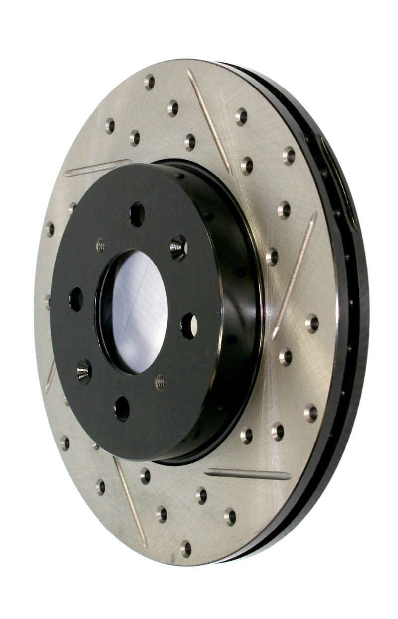 StopTech 03-09 Chrysler PT Cruiser Tur / 03-05 Dodge Neon SRT-4 Front Right Slotted & Drilled Rotor