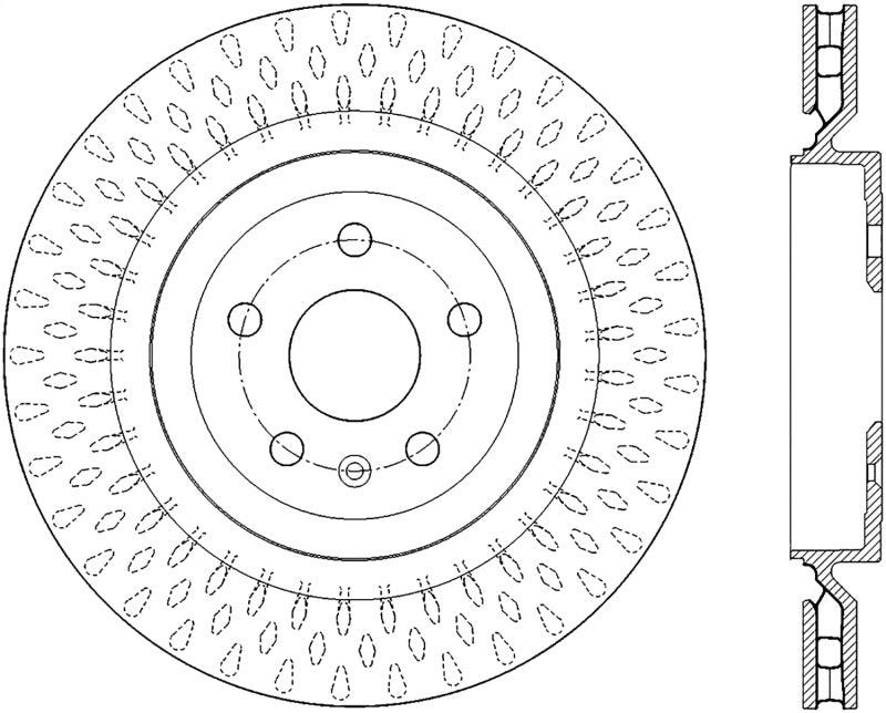 StopTech Power Slot 13-15 Cadillac CTS-V Rear Right SportStop Slotted Rotor