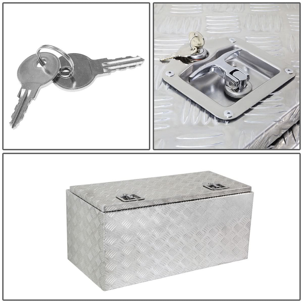 Universal Truck Trailer Tool Box w/ Lock 36x18x17 Aluminum Silver