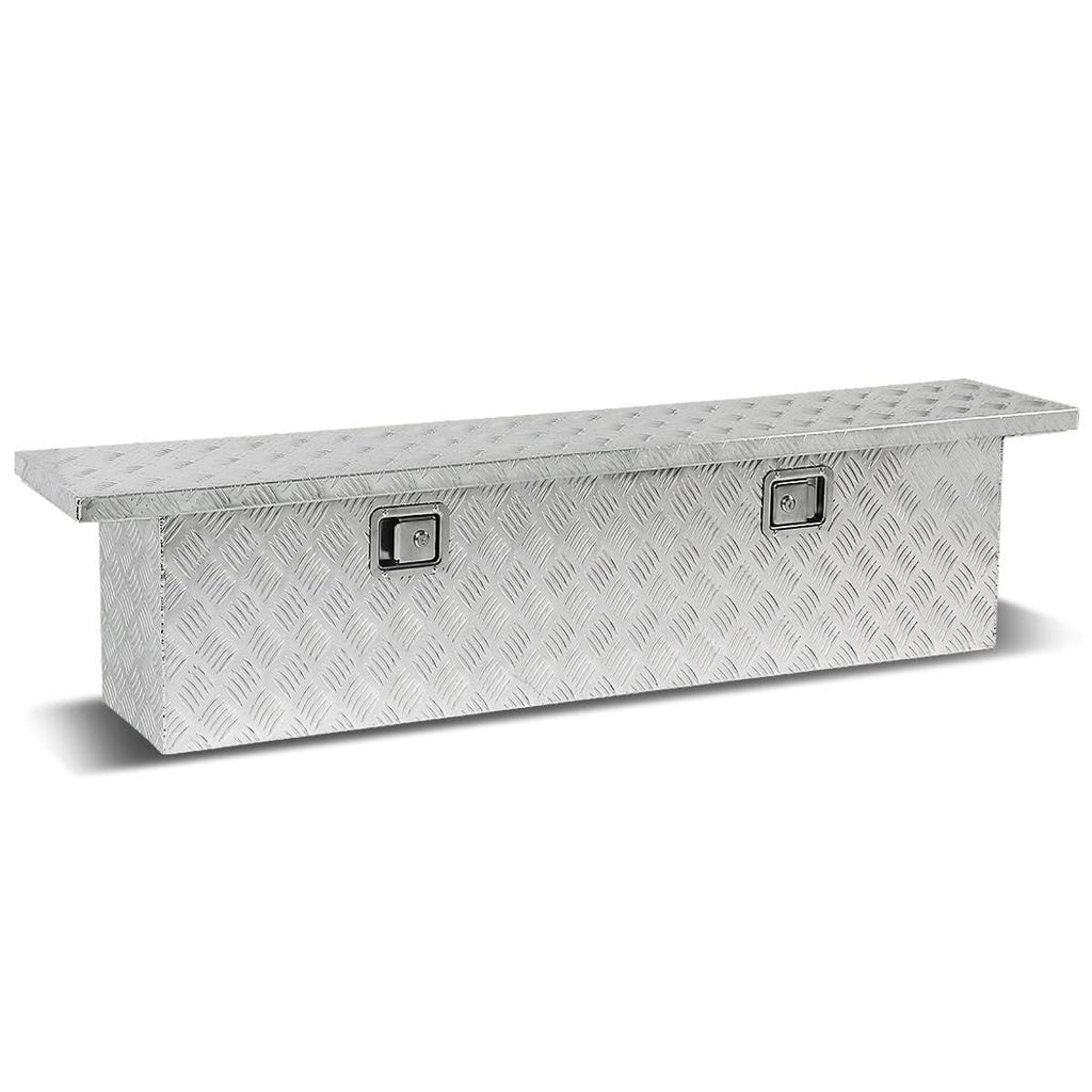 69" Aluminum Crossover Truck Tool Box with Lock and Key - Silver