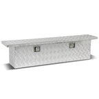 69" Aluminum Crossover Truck Tool Box with Lock and Key - Silver