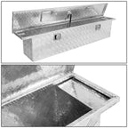 69" Aluminum Crossover Truck Tool Box with Lock and Key - Silver