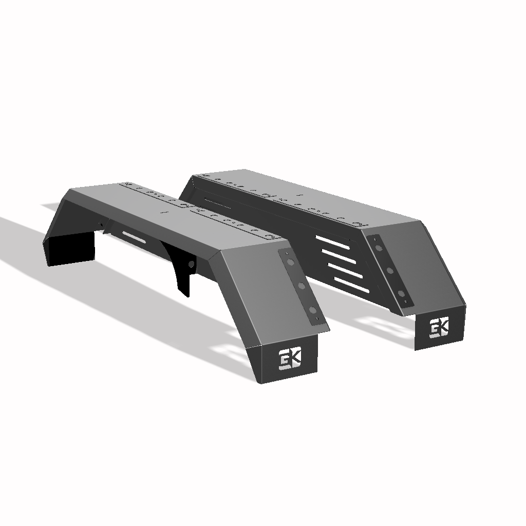Heavy Duty Weld on DIY Drive Over Trailer Fender Kit Bare Steel - Pair By Gatekeeper Off-Road