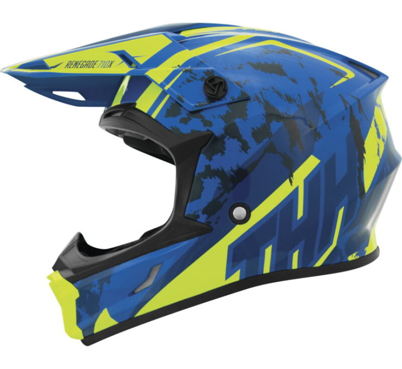 THH Helmets T710XR Renegade Blue/Yellow - Large