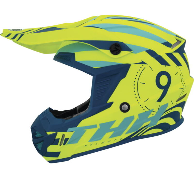 THH Helmets T730X Twister Neon Yellow/Blue Youth - Small