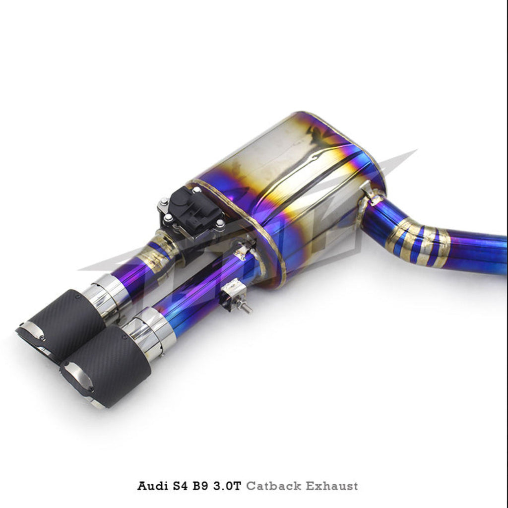 Titanium Valved Catback Exhaust System for Audi B8 B8.5 S4 S5 - Bull Boost Performance