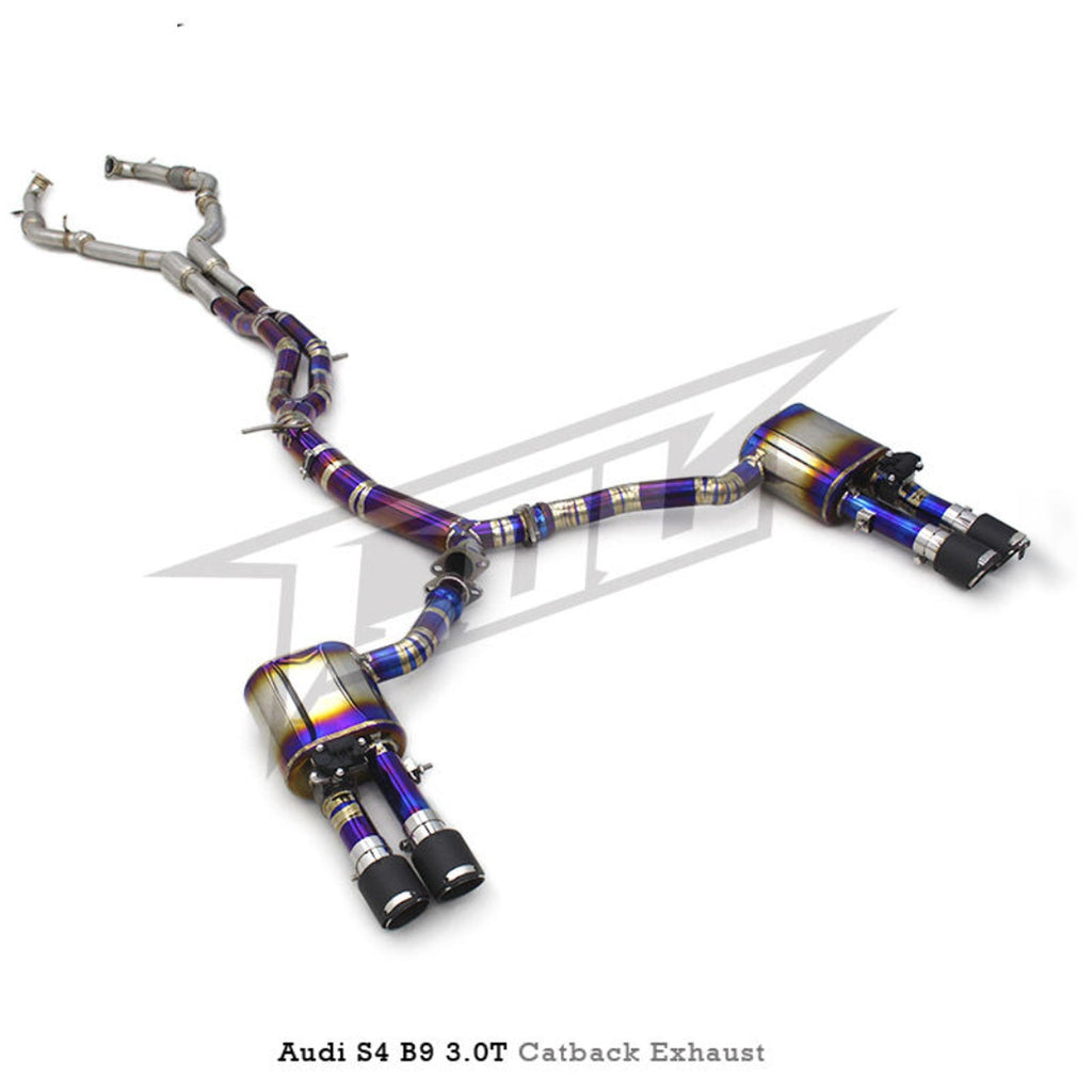 Titanium Valved Catback Exhaust System for Audi B8 B8.5 S4 S5 - Bull Boost Performance