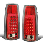 89-90 Chevy C/K Series LED Tail Lights - Chrome/Red