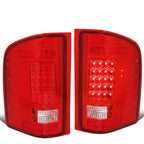2007-2014 Chevrolet Silverado GMC Sierra LED Tail Lights Chrome Red