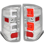 14-19 Chevy Silverado & GMC Sierra C-Bar LED Tail Lights Chrome/Clear