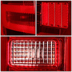 14-19 Chevy Silverado GMC Sierra C-Bar Style LED Tail Lights Chrome/Red