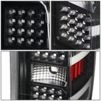 14-19 Chevy Silverado & GMC Sierra Dual LED Tail Lights Black/Clear