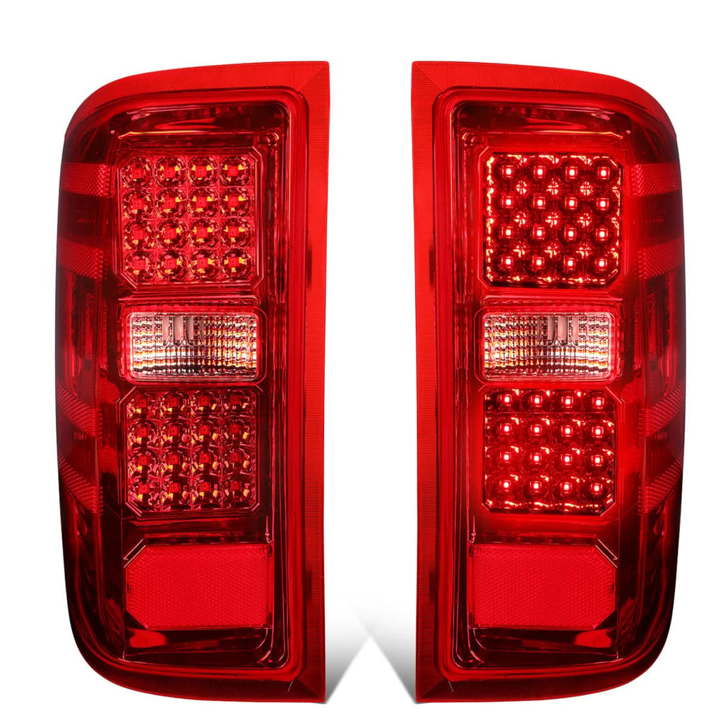 2014-2019 Chevrolet Silverado GMC Sierra Dual LED Tail Lights Chrome