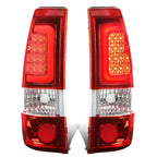 99-03 Chevrolet Silverado Sierra C-Bar 3D U-Halo LED Tail Lights Chrome
