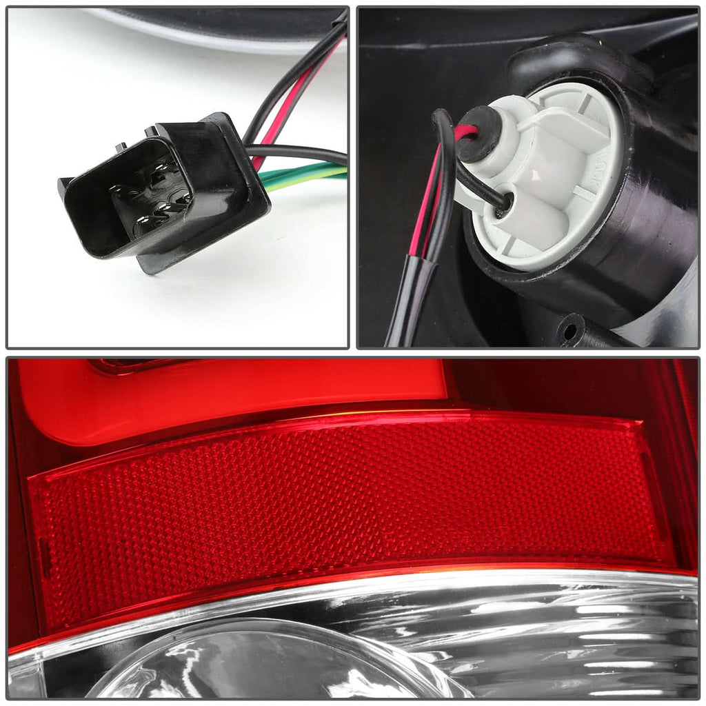 02-06 Dodge Ram C-Bar U-Halo LED Tail Lights Chrome Red