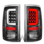09-17 Dodge Ram 1500/2500/3500 C-Bar Style 3D LED Tail Lights Black/Clear