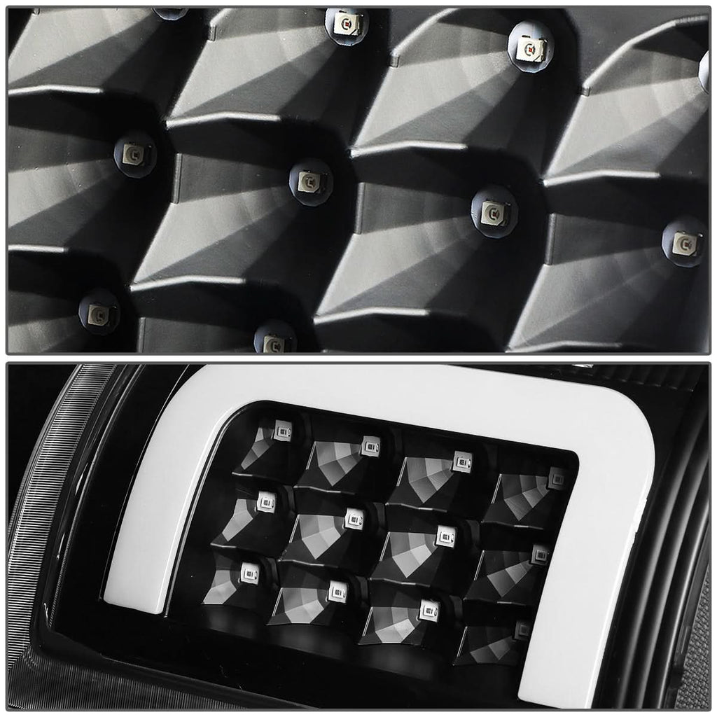 09-17 Dodge Ram 1500/2500/3500 C-Bar Style 3D LED Tail Lights Black/Clear