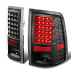 09-17 Dodge Ram 1500 2500 3500 LED Tail Lights Black Clear