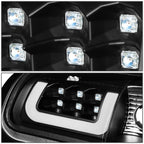 94-02 Dodge Ram C-Bar 3D U-Halo LED Tail Lights Black/Clear