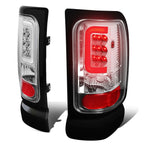 94-02 Dodge Ram C-Bar 3D U-Halo LED Tail Lights Chrome Clear