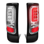 94-02 Dodge Ram C-Bar 3D U-Halo LED Tail Lights Chrome Clear