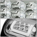 94-02 Dodge Ram C-Bar 3D U-Halo LED Tail Lights Chrome Clear