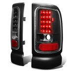 94-02 Dodge Ram LED Tail Lights - Black/Clear