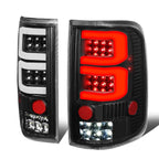04-08 Ford F-150 3D Style Dual C-Bar LED Tail Lights - Black/Clear