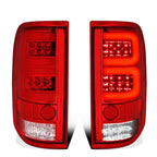 04-08 Ford F-150 3D Style Dual C-Bar LED Tail Lights - Chrome/Red