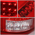 04-08 Ford F-150 3D Style Dual C-Bar LED Tail Lights - Chrome/Red