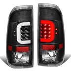 97-07 Ford F-150 F-250 F-350 C-Bar 3D LED Tail Lights Black/Clear