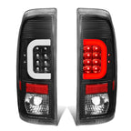 97-07 Ford F-150 F-250 F-350 C-Bar 3D LED Tail Lights Black/Clear
