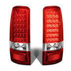 00-06 Chevrolet Tahoe Suburban Yukon LED Tail Lights Chrome Red